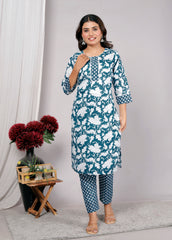 Cotton Kurta Pant Set For Women, Indian Salwar Suit , Stitched Suit Set for Women, Dailywear suit
