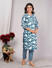 Cotton Kurta Pant Set For Women, Indian Salwar Suit , Stitched Suit Set for Women, Dailywear suit