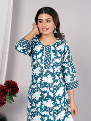 Cotton Kurta Pant Set For Women, Indian Salwar Suit , Stitched Suit Set for Women, Dailywear suit