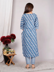 Cotton Kurta Pant Set For Women, Indian Salwar Suit , Stitched Suit Set for Women, Dailywear suit