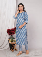 Cotton Kurta Pant Set For Women, Indian Salwar Suit , Stitched Suit Set for Women, Dailywear suit