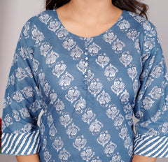 Cotton Kurta Pant Set For Women, Indian Salwar Suit , Stitched Suit Set for Women, Dailywear suit