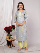 Cotton Kurta Pant Set For Women, Indian Salwar Suit , Stitched Suit Set for Women, Dailywear suit