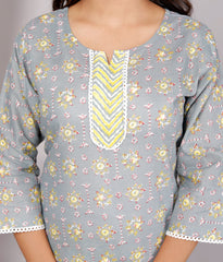 Cotton Kurta Pant Set For Women, Indian Salwar Suit , Stitched Suit Set for Women, Dailywear suit