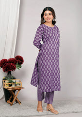 Cotton Kurta Pant Set For Women, Indian Salwar Suit , Stitched Suit Set for Women, Dailywear suit