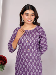 Cotton Kurta Pant Set For Women, Indian Salwar Suit , Stitched Suit Set for Women, Dailywear suit