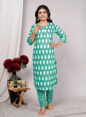 Cotton Kurta Pant Set For Women, Indian Salwar Suit , Stitched Suit Set for Women, Dailywear suit