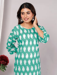 Cotton Kurta Pant Set For Women, Indian Salwar Suit , Stitched Suit Set for Women, Dailywear suit