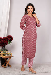 Cotton Kurta Pant Set For Women, Indian Salwar Suit , Stitched Suit Set for Women, Dailywear suit