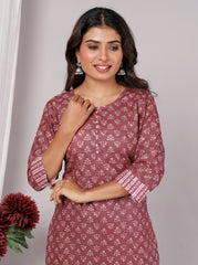 Cotton Kurta Pant Set For Women, Indian Salwar Suit , Stitched Suit Set for Women, Dailywear suit