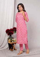 Cotton Kurta Pant Set For Women, Indian Salwar Suit , Stitched Suit Set for Women, Dailywear suit