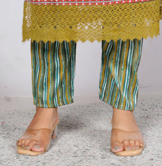 Indian Ethnic Salwar Suit Set, Cotton Kurta Pant Dupatta Set, Straight Line Traditional Pakistani Style Suit