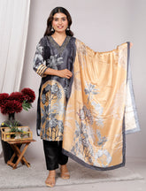 Kurta Dupatta Pant Set For Women, Indian Salwar Suit , Stitched Suit Set for Women, Partywear suit