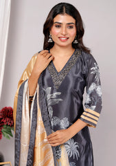 Kurta Dupatta Pant Set For Women, Indian Salwar Suit , Stitched Suit Set for Women, Partywear suit