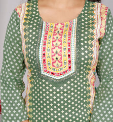 Indian Ethnic Salwar Suit Set, Cotton Kurta Pant Dupatta Set, Straight Line Traditional Pakistani Style Suit