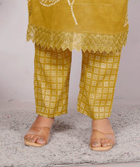 Indian Ethnic Salwar Suit Set, Cotton Kurta with Pant and Dupatta, Three Piece Traditional Set Cotton Suit Set