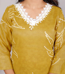 Indian Ethnic Salwar Suit Set, Cotton Kurta with Pant and Dupatta, Three Piece Traditional Set Cotton Suit Set