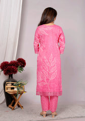 Indian Ethnic Salwar Suit Set, Cotton Kurta with Pant and Dupatta, Three Piece Traditional Set Cotton Suit Set