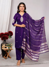 Kurta Dupatta Pant Set For Women, Indian Salwar Suit , Stitched Suit Set for Women, Partywear suit