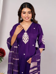 Kurta Dupatta Pant Set For Women, Indian Salwar Suit , Stitched Suit Set for Women, Partywear suit