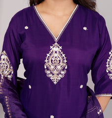 Kurta Dupatta Pant Set For Women, Indian Salwar Suit , Stitched Suit Set for Women, Partywear suit