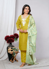 Kurta Dupatta Pant Set For Women, Indian Salwar Suit , Stitched Suit Set for Women, Partywear suit