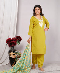 Kurta Dupatta Pant Set For Women, Indian Salwar Suit , Stitched Suit Set for Women, Partywear suit