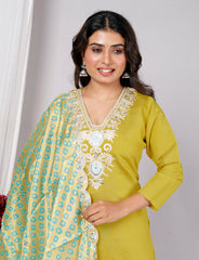 Kurta Dupatta Pant Set For Women, Indian Salwar Suit , Stitched Suit Set for Women, Partywear suit