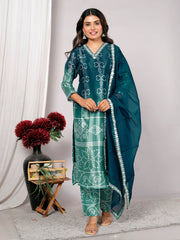 Partywear Salwar Suit For Women , Kurta Dupatta Set For Women (Handmade Work Finish)