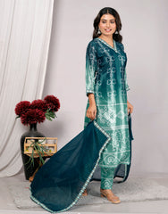 Partywear Salwar Suit For Women , Kurta Dupatta Set For Women (Handmade Work Finish)
