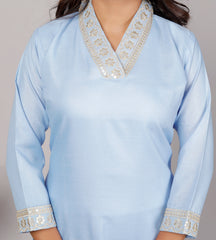 Kurta Dupatta Pant Set For Women, Indian Salwar Suit , Stitched Suit Set for Women, Partywear suit