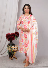 Kurta Dupatta Pant Set For Women, Indian Salwar Suit , Stitched Suit Set for Women, Partywear suit