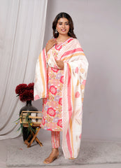 Kurta Dupatta Pant Set For Women, Indian Salwar Suit , Stitched Suit Set for Women, Partywear suit