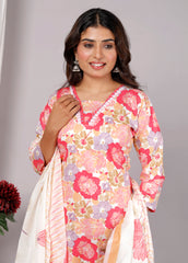 Kurta Dupatta Pant Set For Women, Indian Salwar Suit , Stitched Suit Set for Women, Partywear suit