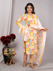 Kurta Dupatta Pant Set For Women, Indian Salwar Suit , Stitched Suit Set for Women, Partywear suit