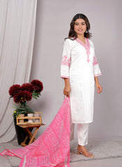 Kurta Dupatta Pant Set For Women, Indian Salwar Suit , Stitched Suit Set for Women, Partywear suit