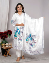 Kurta Dupatta Pant Set For Women, Indian Salwar Suit , Stitched Suit Set for Women, Partywear suit