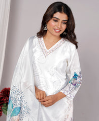 Kurta Dupatta Pant Set For Women, Indian Salwar Suit , Stitched Suit Set for Women, Partywear suit