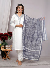 Kurta Dupatta Pant Set For Women, Indian Salwar Suit , Stitched Suit Set for Women, Partywear suit