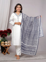 Kurta Dupatta Pant Set For Women, Indian Salwar Suit , Stitched Suit Set for Women, Partywear suit