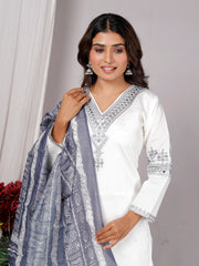 Kurta Dupatta Pant Set For Women, Indian Salwar Suit , Stitched Suit Set for Women, Partywear suit