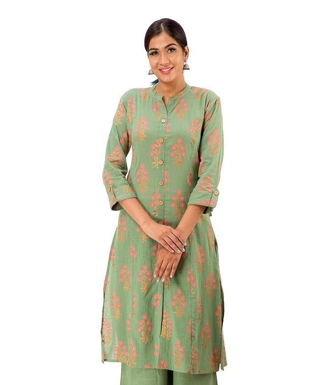 Women's Cotton Relaxed Fit A Line Kurta, Indian Kurta for women, Partywear kurta