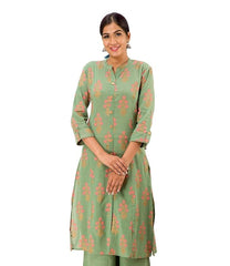 Women's Cotton Relaxed Fit A Line Kurta, Indian Kurta for women, Partywear kurta