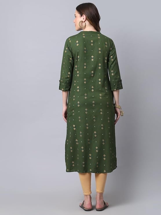 Women's Cotton Relaxed Fit A Line Kurta, Indian Kurta for women, Partywear kurta