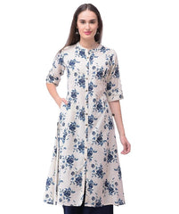 Women's Cotton Relaxed Fit A Line Kurta, Indian Kurta for women, Partywear kurta