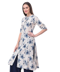 Women's Cotton Relaxed Fit A Line Kurta, Indian Kurta for women, Partywear kurta