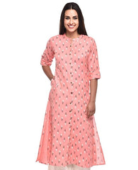 Women's Cotton Relaxed Fit A Line Kurta, Indian Kurta for women, Partywear kurta