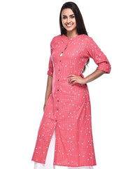 Women's Cotton Relaxed Fit A Line Kurta, Indian Kurta for women, Partywear kurta
