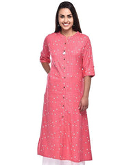 Women's Cotton Relaxed Fit A Line Kurta, Indian Kurta for women, Partywear kurta