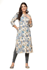 Women's Cotton Relaxed Fit A Line Kurta, Indian Kurta for women, Partywear kurta